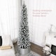 image 3 of HOMCOM 7ft Artificial Pencil Christmas Tree with 405 Snow Flocked Branches, Metal Base, Realistic mas Tree, White