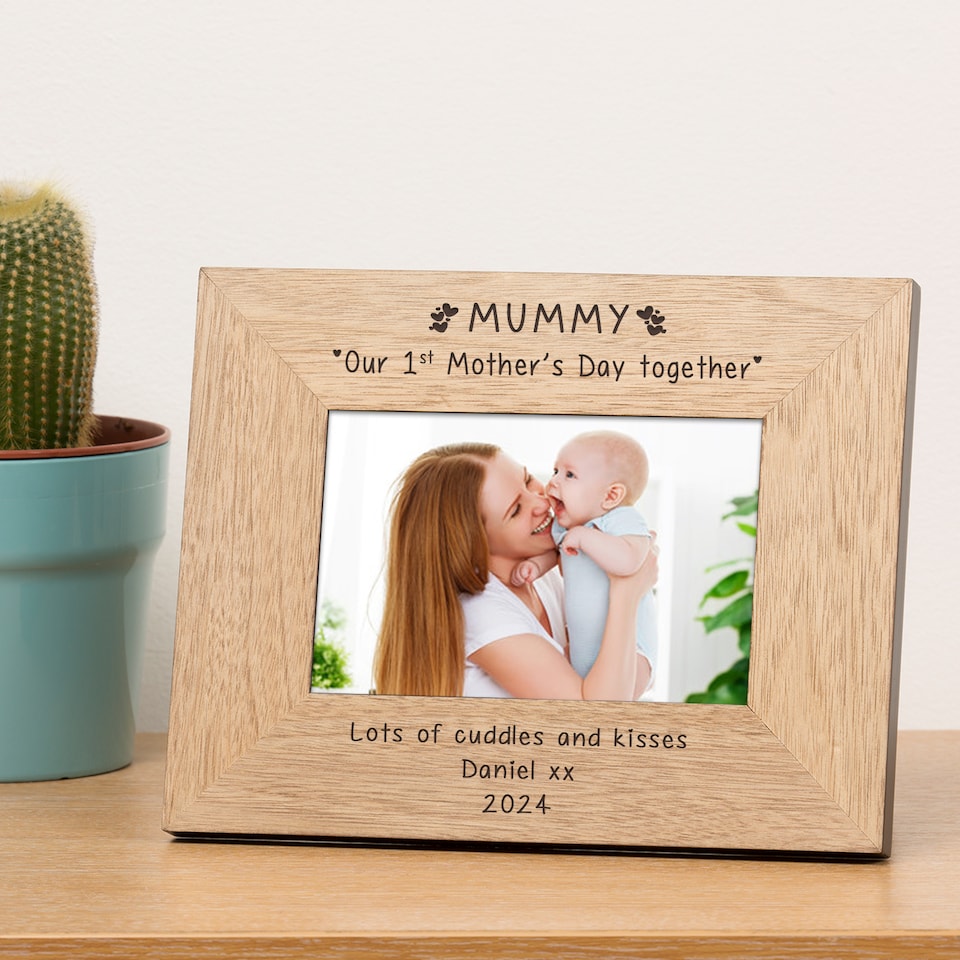 image 1 of Personalised MUMMY Our 1st Mother's Day together Wood Picture Frame 6x4
