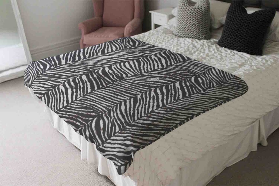 image 1 of Zebra Grunge Print Blanket | Multi
