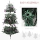 image 6 of HOMCOM 6ft Artificial Prelit Christmas Tree w/ LED Lights, Purple Ornaments