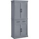 image 1 of Yaheetech Tall Pantry Cupboard with Doors and Adjustable Shelves Grey | Dark Grey