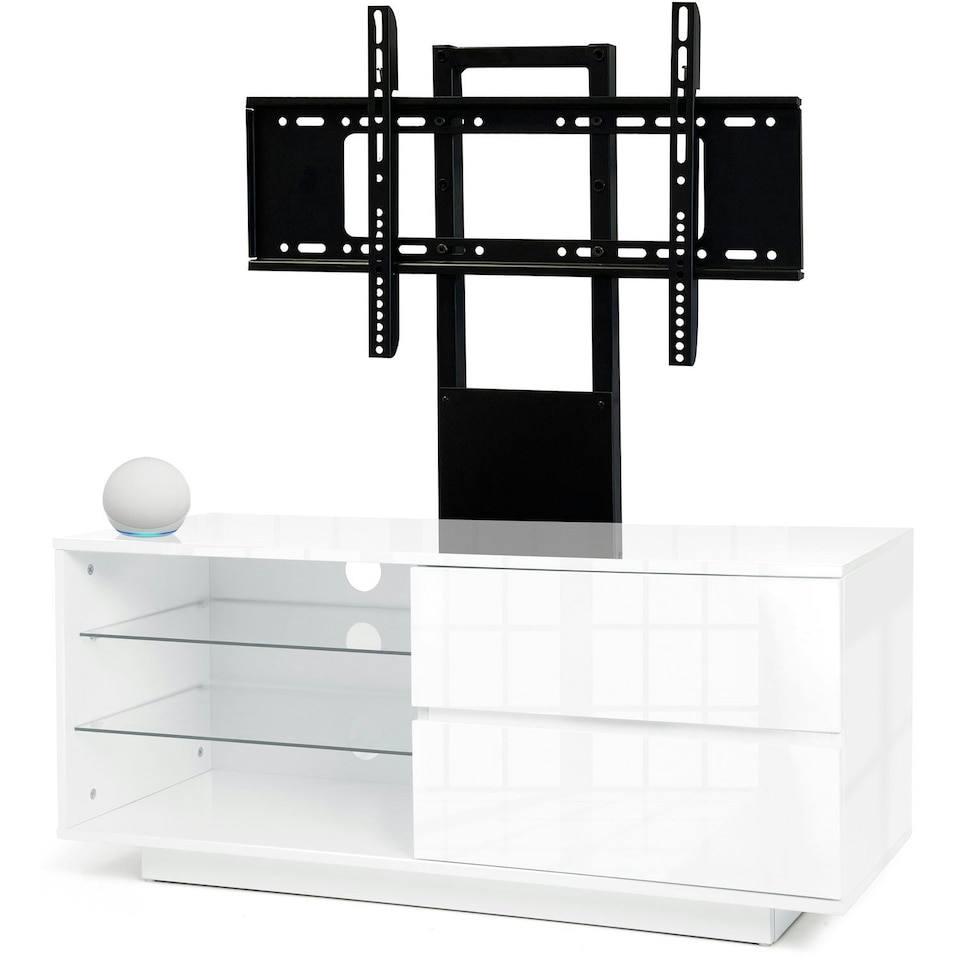 image 1 of Centurion Supports Gallus Gloss White with 2- Drawers and 3-Sheves 32"-55" LED/LCD/Plasma Cabinet TV Stand with Mounting Arm | Multi | 1
