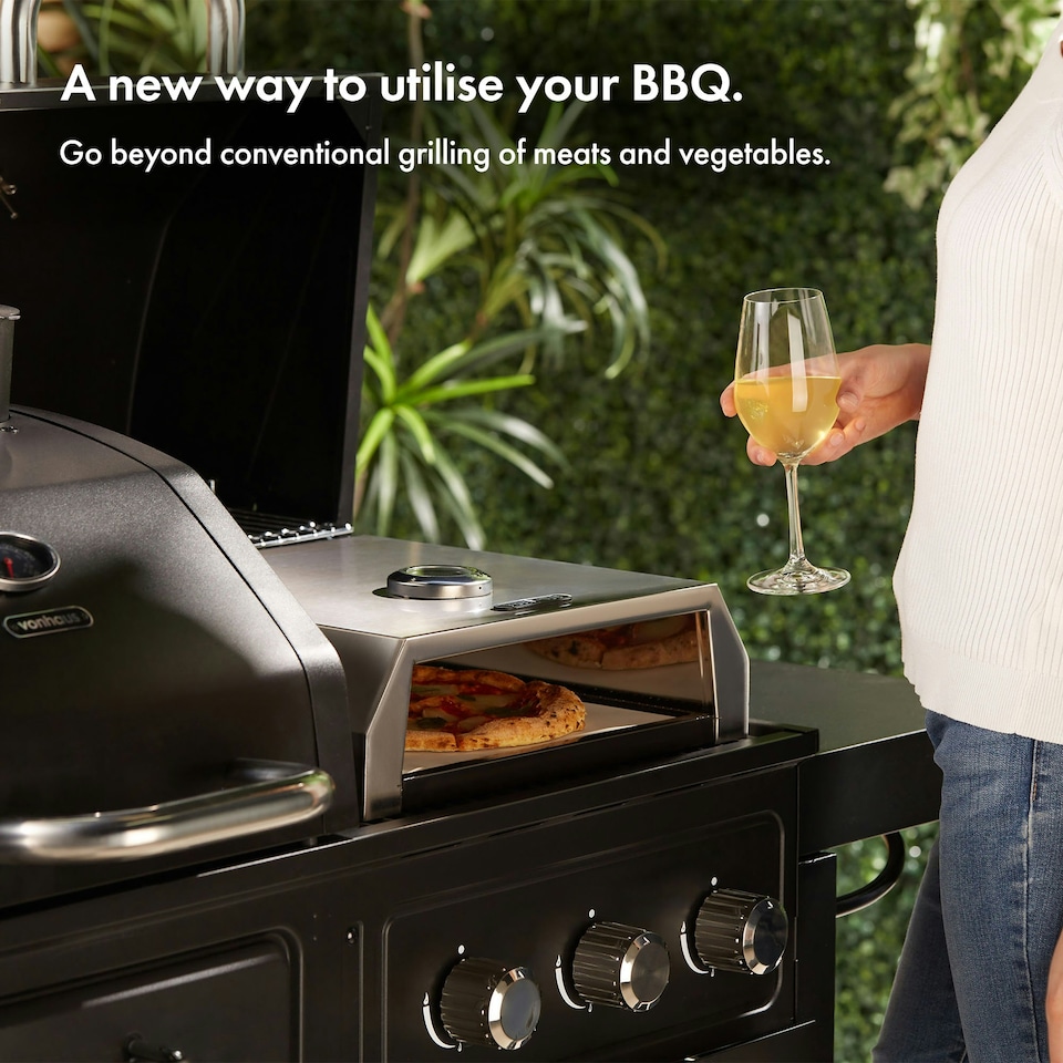image 1 of VonHaus Pizza Oven for Outdoor BBQ with Pizza Stone