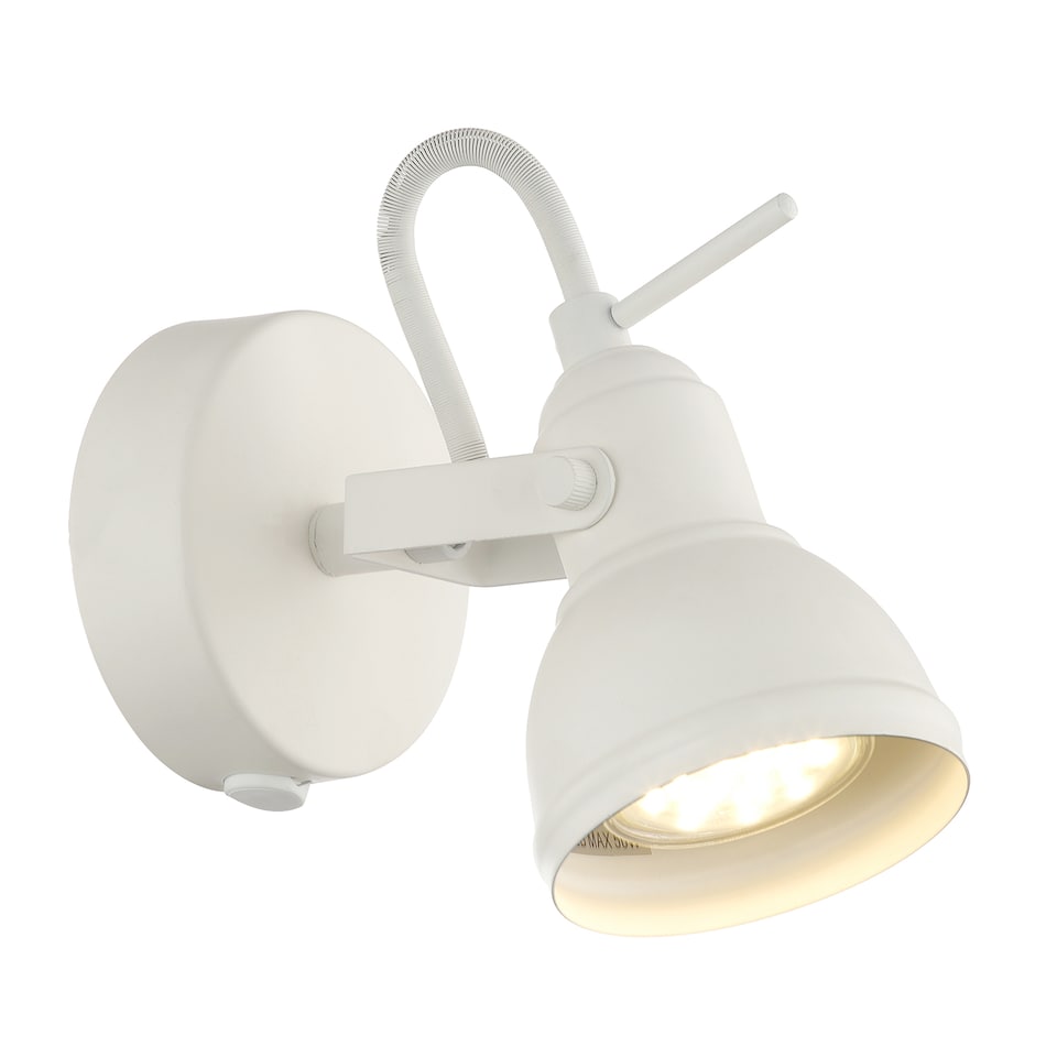 image 1 of Unique Industrial Designed Matt White Switched Wall Spot Light | White