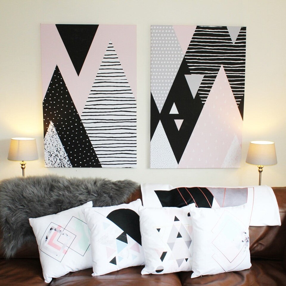 image 1 of Twin Geo Shapes (Canvas print) 50cm x 35cm