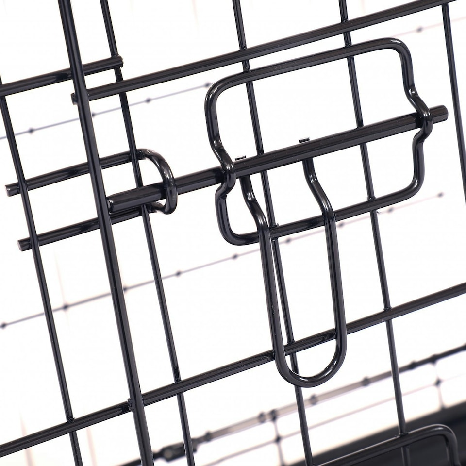image 1 of Oypla 24" Folding Metal Dog Cage Puppy Transport Crate Pet Carrier