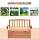 image 5 of Outsunny Garden Storage Bench, 2 Seater Fir Wood Outdoor Bench, Natural