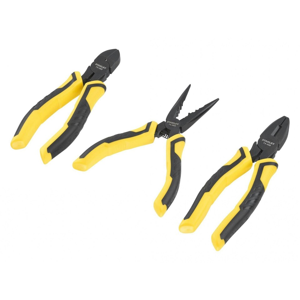 Stanley Hand Tools Controlgrip Pliers Set, 3 Piece - Multi Colour - One Size (UTTK23410)