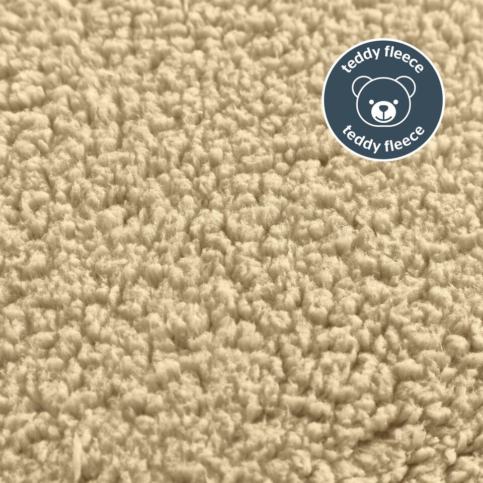 image 1 of Silentnight Teddy Fleece Fitted Sheet, Natural Beige, King