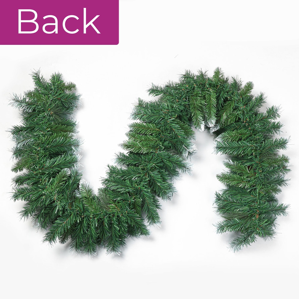 image 1 of Neo 2m Artificial Green Christmas Garland Lush Evergreen Holiday Decoration Reusable Festive Wreath Trim for Mantel, Staircase & Outdoor Use | Green | Green Red
