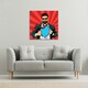 image 2 of Strong Businessman in glasses in comic style. Success concept (Canvas Print) 114 x 114 x 4cm