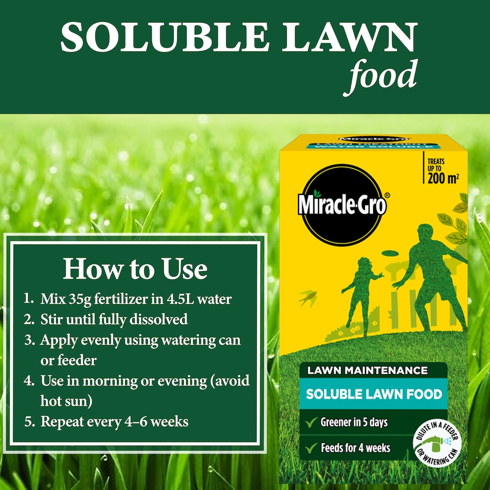 image 1 of Miracle Gro Water Soluble Lawn Food Richer Greener Lawn Feed With Iron 1kg