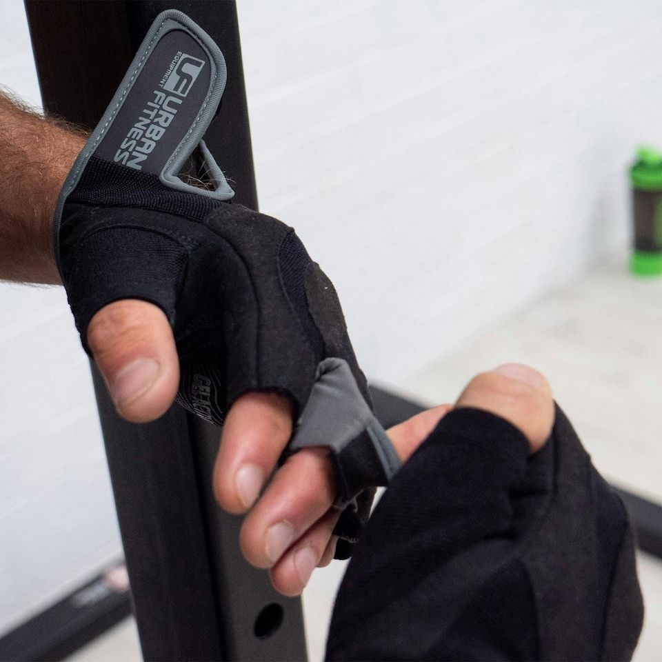 image 1 of Urban Fitness Equipment Unisex Adult Pro Gel Training Glove - Black/Grey - M
