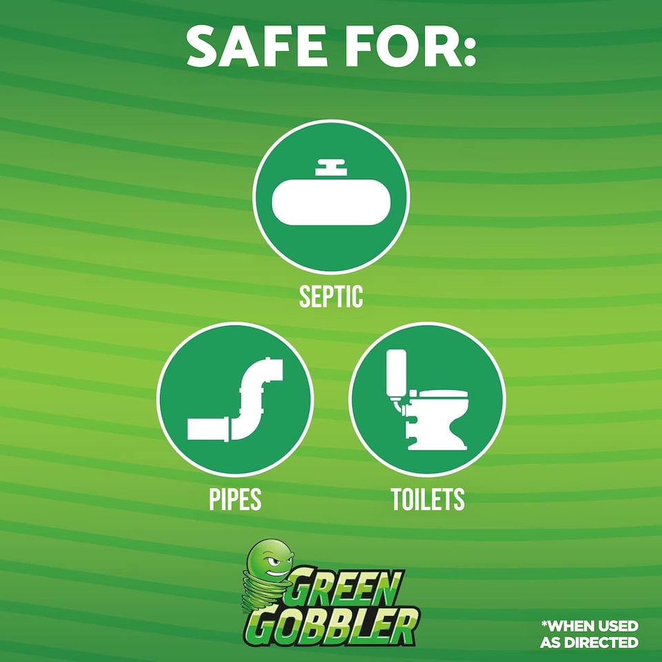 image 1 of Green Gobbler Septic Saver Sewage & Septic Tank Cleaner Bacteria Enzyme Packs 6 Pods (222g)