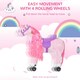 image 4 of HOMCOM Kids Walking Ride on Horse Toy Plush Walk Pony with Wheels Sound