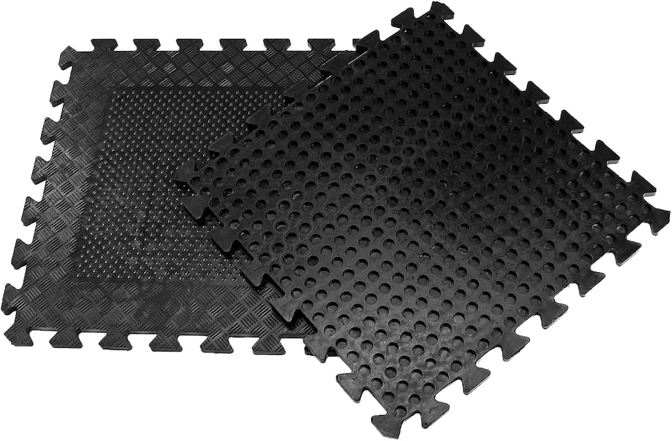 image 1 of Actiasmat – Heavy Duty Interlocking Rubber Gym Mats | 50cm x 50cm x 12mm | Set of 4 Non-Slip Tiles for Home Gym, Garage & Commercial Use