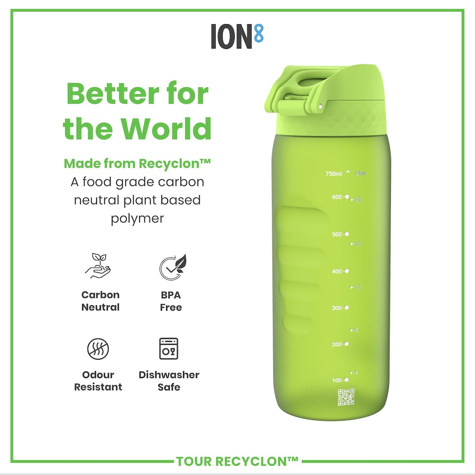 image 1 of Leak Proof Water Bottle, BPA Free, 750ml (24oz) | Green | Green | One Size