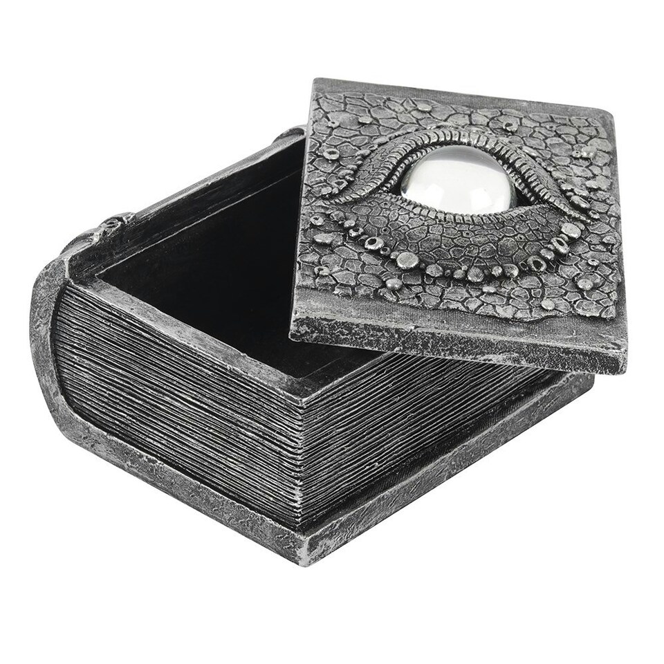image 1 of Something Different Dragon Eye Resin Book Storage Box - Grey - One Size