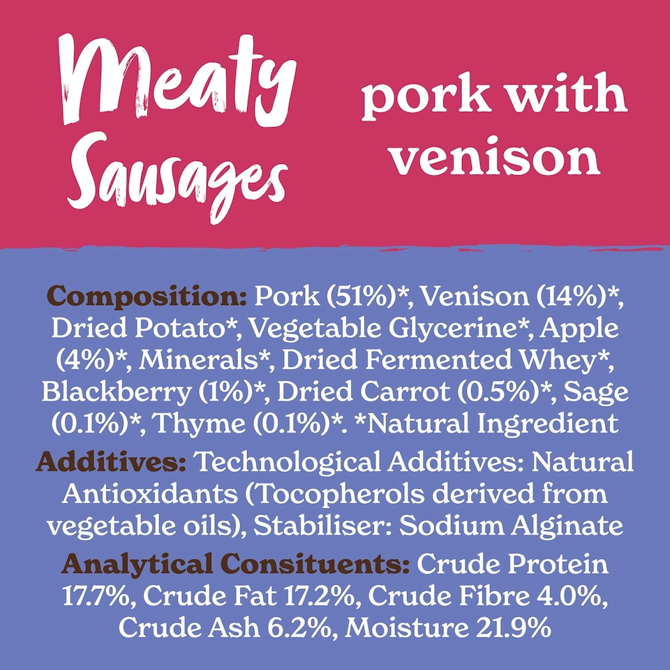 image 1 of Meaty Sausages Pork & Venison Dog Treats (4x100g)