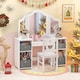 image 4 of COSTWAY Kids Vanity Desk & Chair 2 in 1 Makeup Pretend White