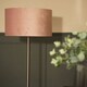 image 5 of ValueLights Tavel Brushed Chrome Floor Lamp Blush Pink Velvet Shade and Bulb