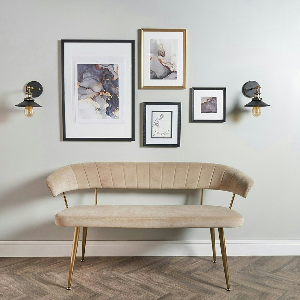 image 1 of ValueLights Industrial Steampunk Style Black and Antique Brass Single Wall Light with a Tapered Shade - Complete with 4w LED Filament Bulb 2700K Warm White