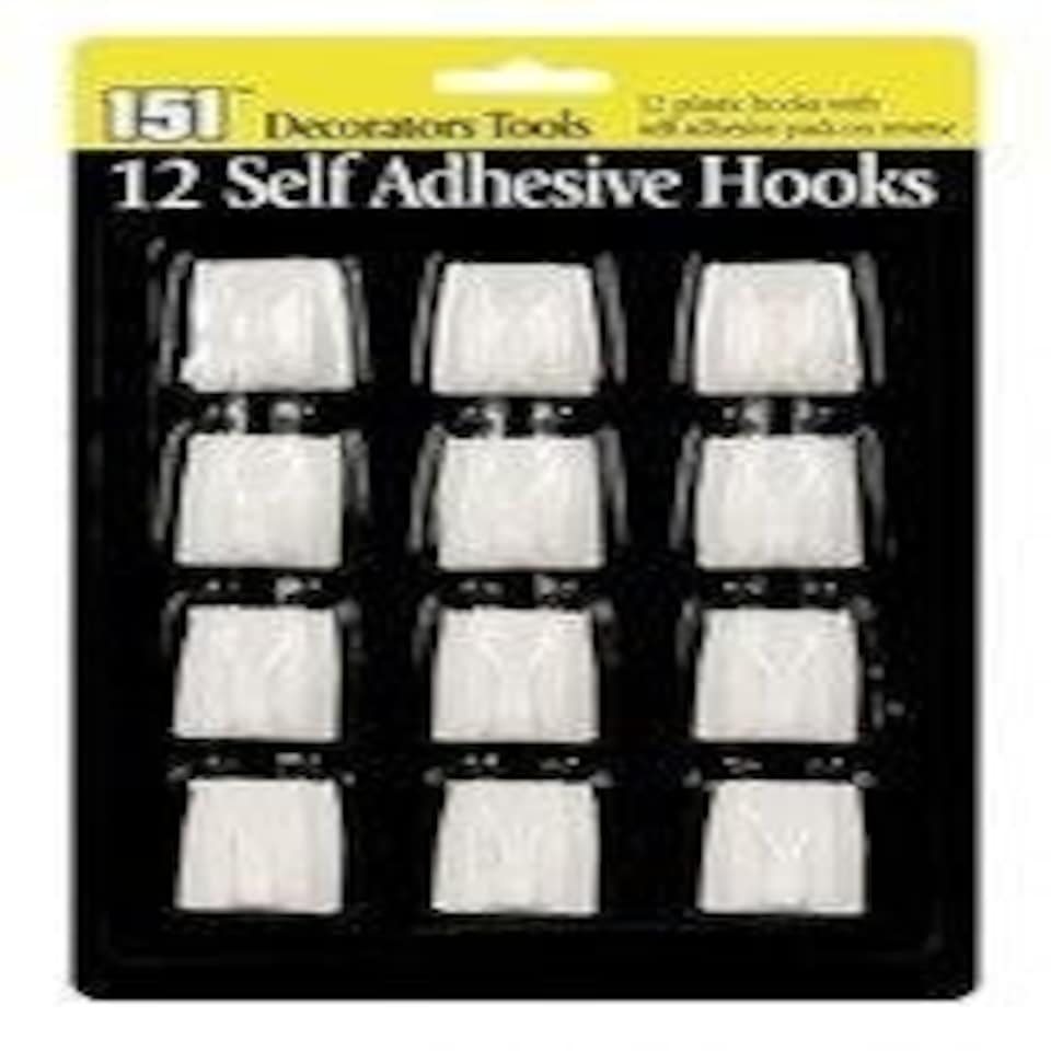 image 1 of Pack of 12 Self Adhesive Hooks