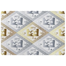 Egyptian Hieroglyphs In Gold & Silver Rug | Multi