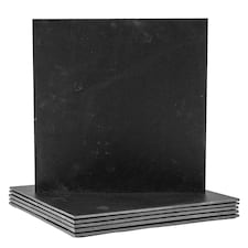 Argon Tableware Linea Square Slate Placemats - 33cm - Pack of 6 Black