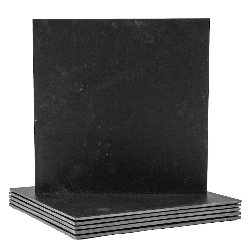 image 1 of Argon Tableware Linea Square Slate Placemats - 33cm - Pack of 6 Black