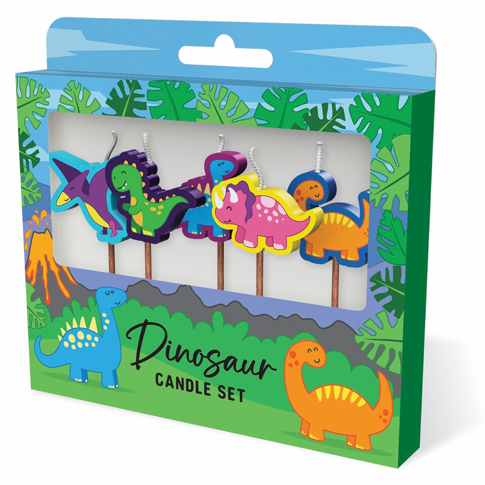 image 1 of Kids Cartoon Dinosaurs Birthday Candles Set