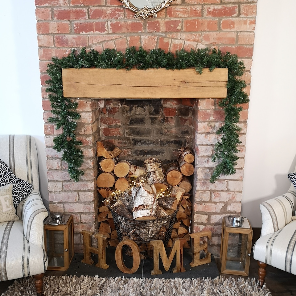 image 1 of 4 Pack 270cm (9ft) x 25cm Imperial Pine Christmas Garland Decoration Plain Green