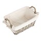 image 7 of Antique Wash Wicker Handled Lined Storage Basket White | White | L