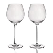 BarCraft Handmade Ribbed Gin Glasses Gift Box Set of 2
