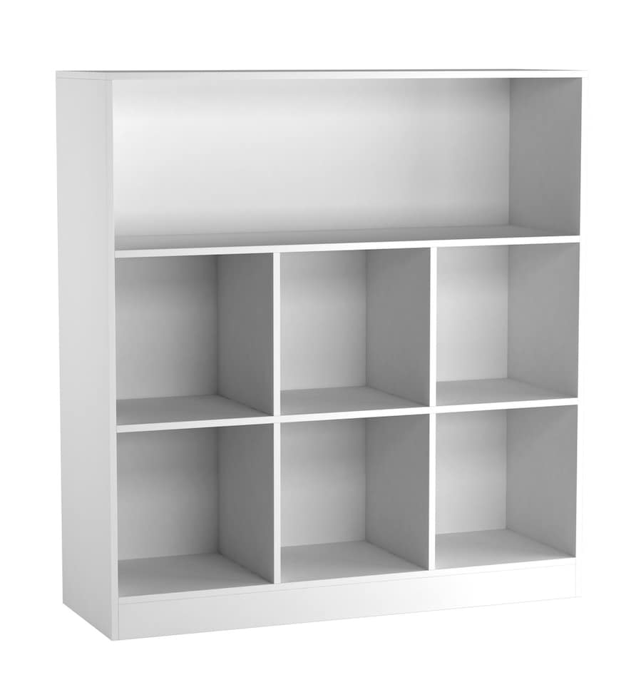 image 1 of Wide 7-Cube Bookcase | White | 1