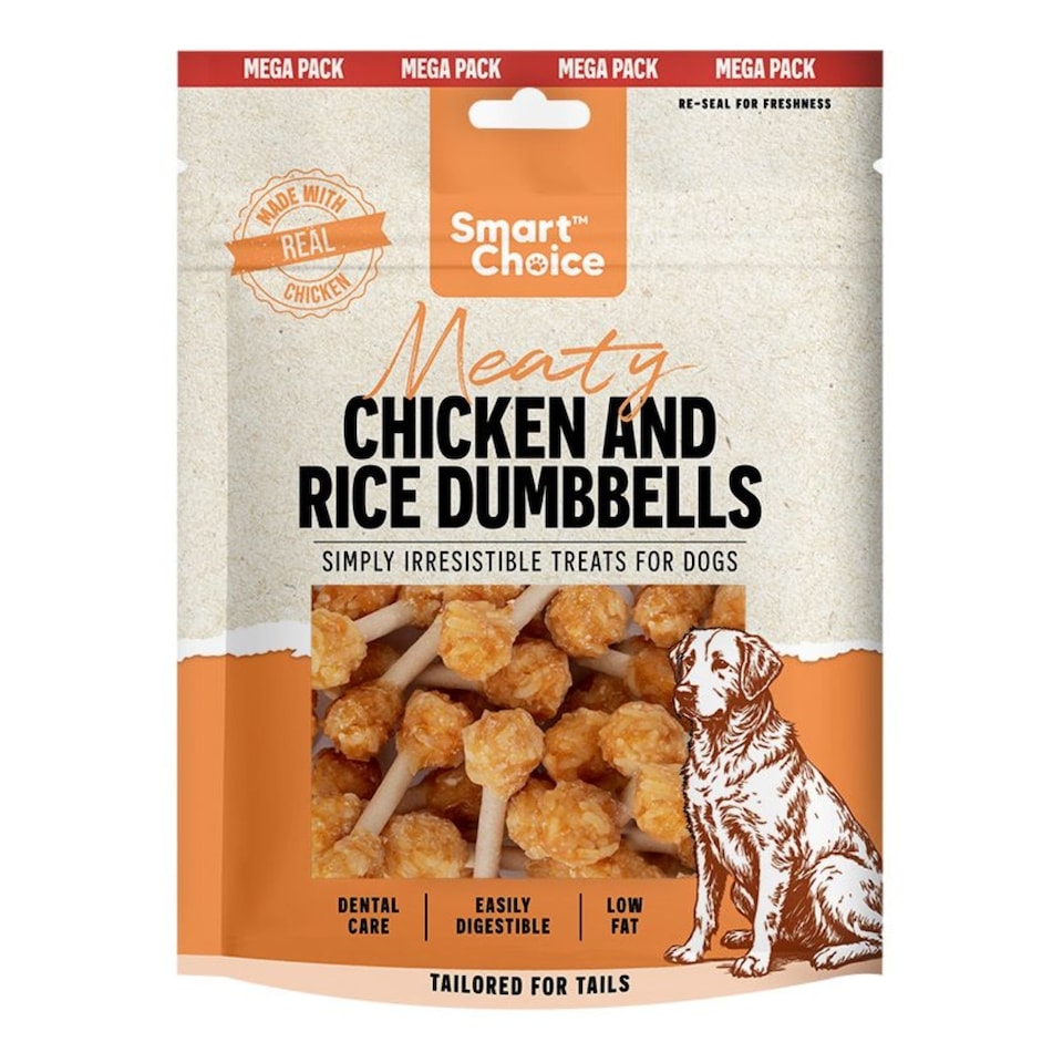 image 1 of Pack of Dumbbell Dog Treats Chicken Rice Flavour Puppy Pet Dental Chew Snacks