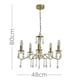 image 6 of ValueLights Antique Brass 5 Way Crystal Jewel Chandelier Ceiling Light Fitting | Gold