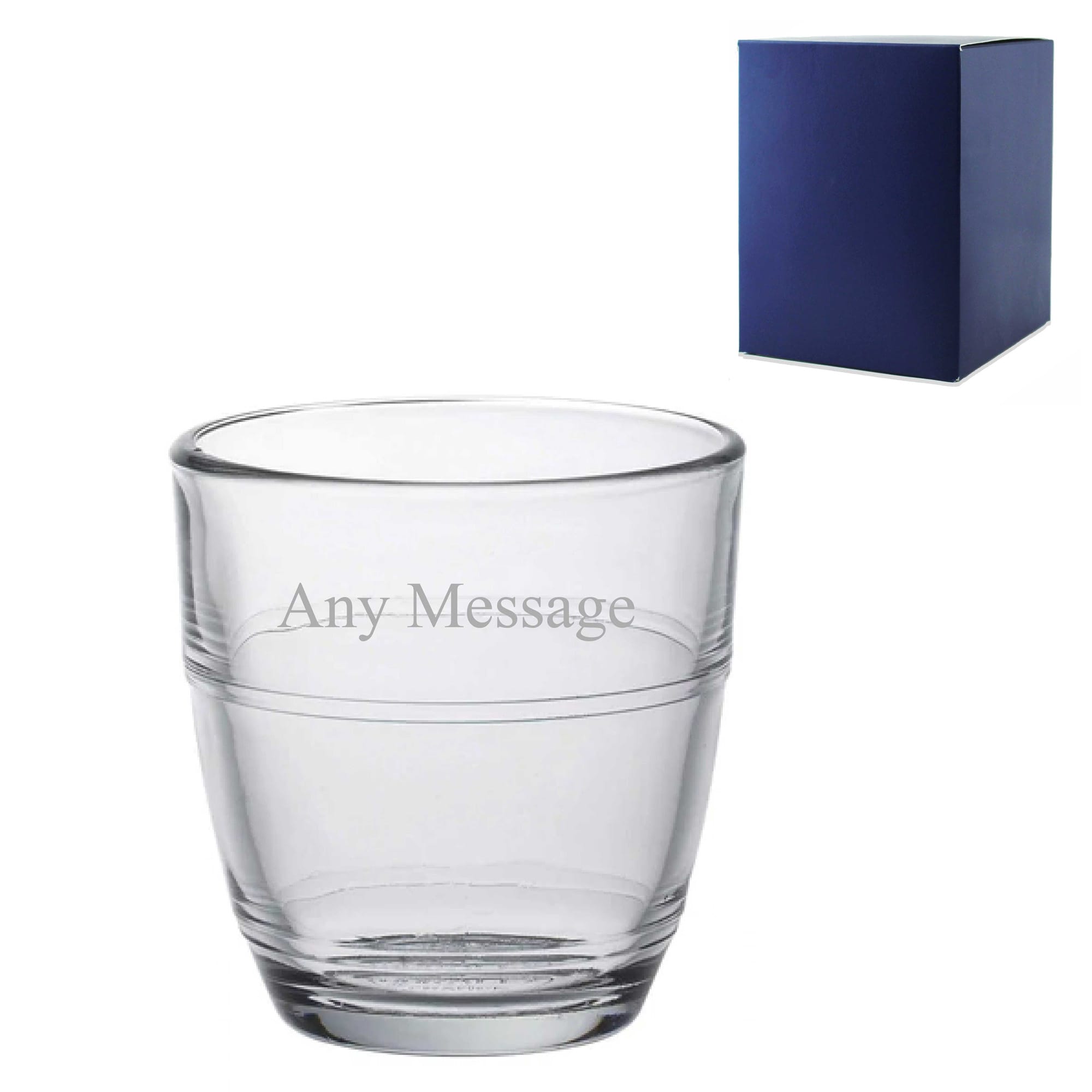 Uniqueful Personalised 90ml Curved Stacking Tumbler Birthday Gift for Friend in Clear