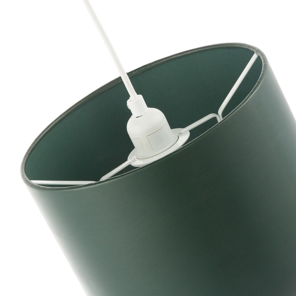 image 1 of Classic Forest Green Faux Leather Lamp Shade with Inner Cotton Lining | Green | Forest Green | 1