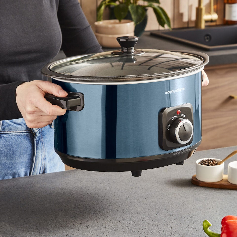 image 1 of Morphy Richards Accents Sear & Stew 6.5L Slow Cooker Blue