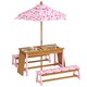 image 6 of AIYAPLAY Kids Picnic Table, Wooden Children Garden Table and Bench Set, Pink Pink