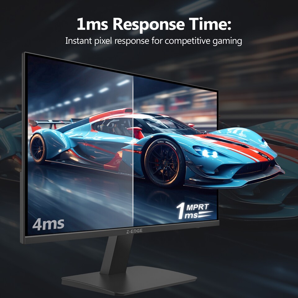 image 1 of Z-EDGE UG27F 27 inches 180Hz IPS FHD 1080P LED Gaming Monitor, HDMI(2.0)x1 and DP(1.4)x1 Support HDR FreeSync 1MS Response Time | Black | 1
