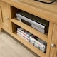image 6 of 2 Doors 2 Shelves TV Stand Media Entertainment Storage Cabinet Wooden | Brown | Oak