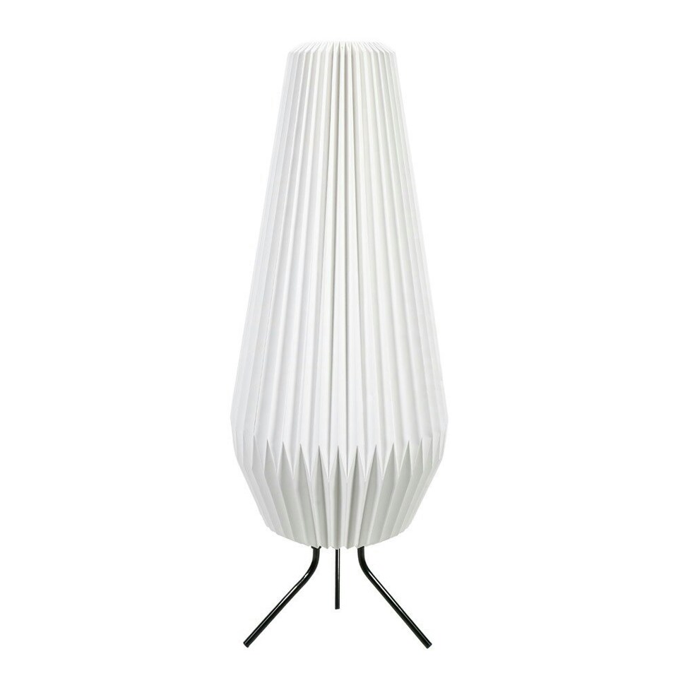 image 1 of ValueLights Astrid Geometric Origami Teardrop Paper Pleated Floor Lamp White