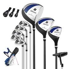 COSTWAY Men's Complete Golf Clubs Package Set 10 Pieces Blue