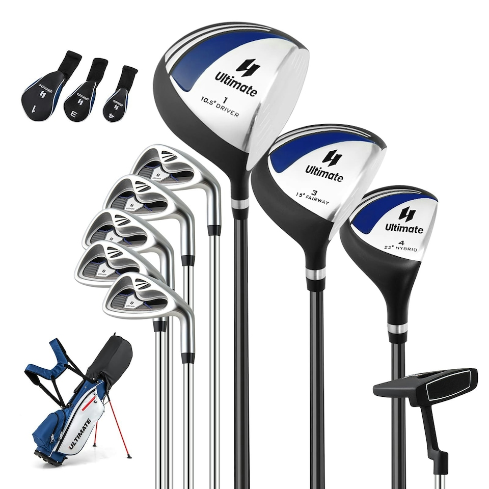 image 1 of COSTWAY Men's Complete Golf Clubs Package Set 10 Pieces Blue