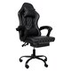 image 1 of Levede Office Desk Chair PU Gaming Recliner Adjustable Height Swivel | Black | Black | One Size