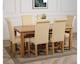 image 4 of Oslo 180 x 90 cm Large Oak Dining Table and 6 Washington Leather Chairs | Cream | Cream
