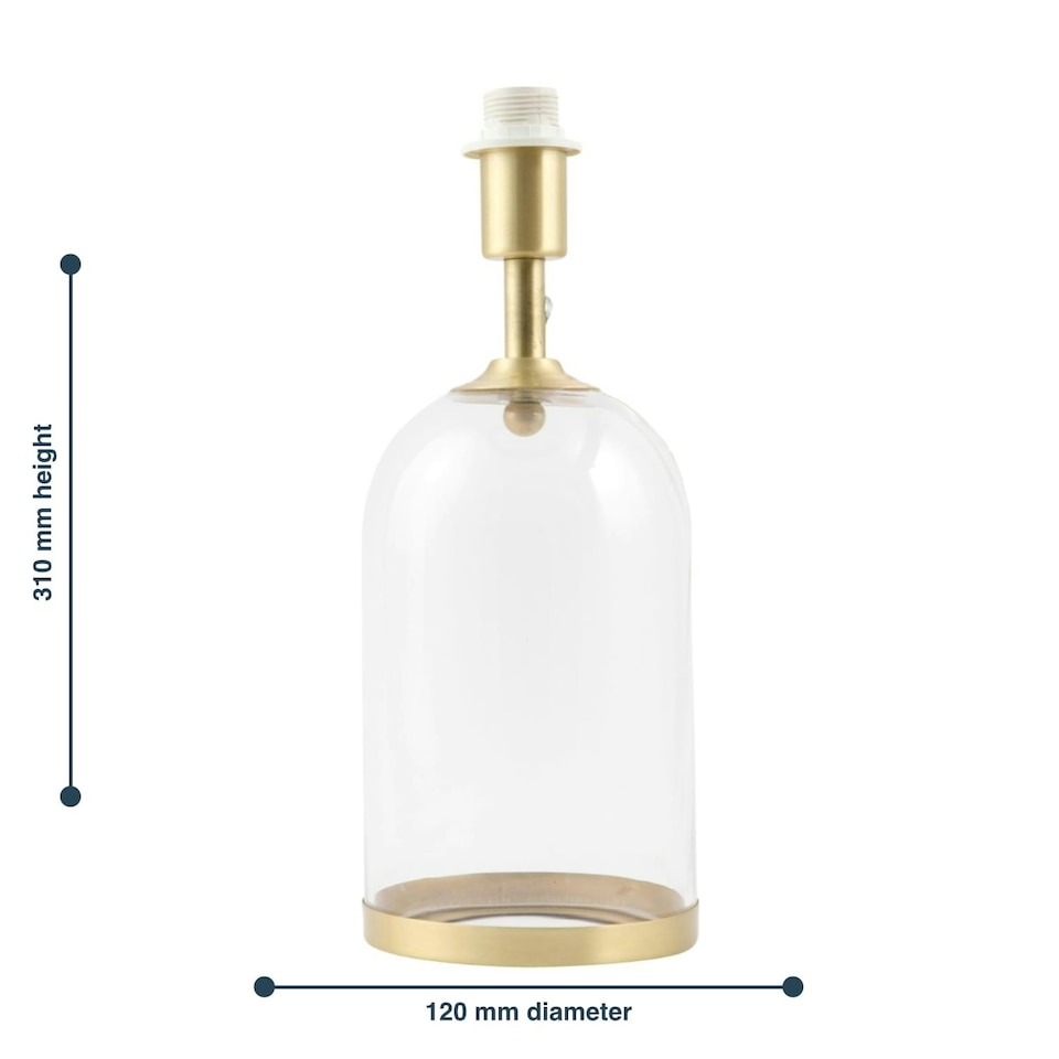 image 1 of First Choice Lighting Satin Brass and Glass Cloche Design Table Lamp Base Clear | Bronze