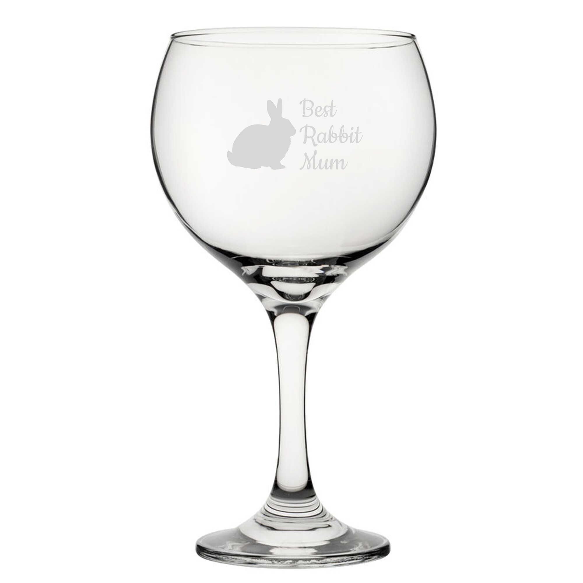 Personalised Best Rabbit Dad Engraved Gin Balloon Cocktail Glass